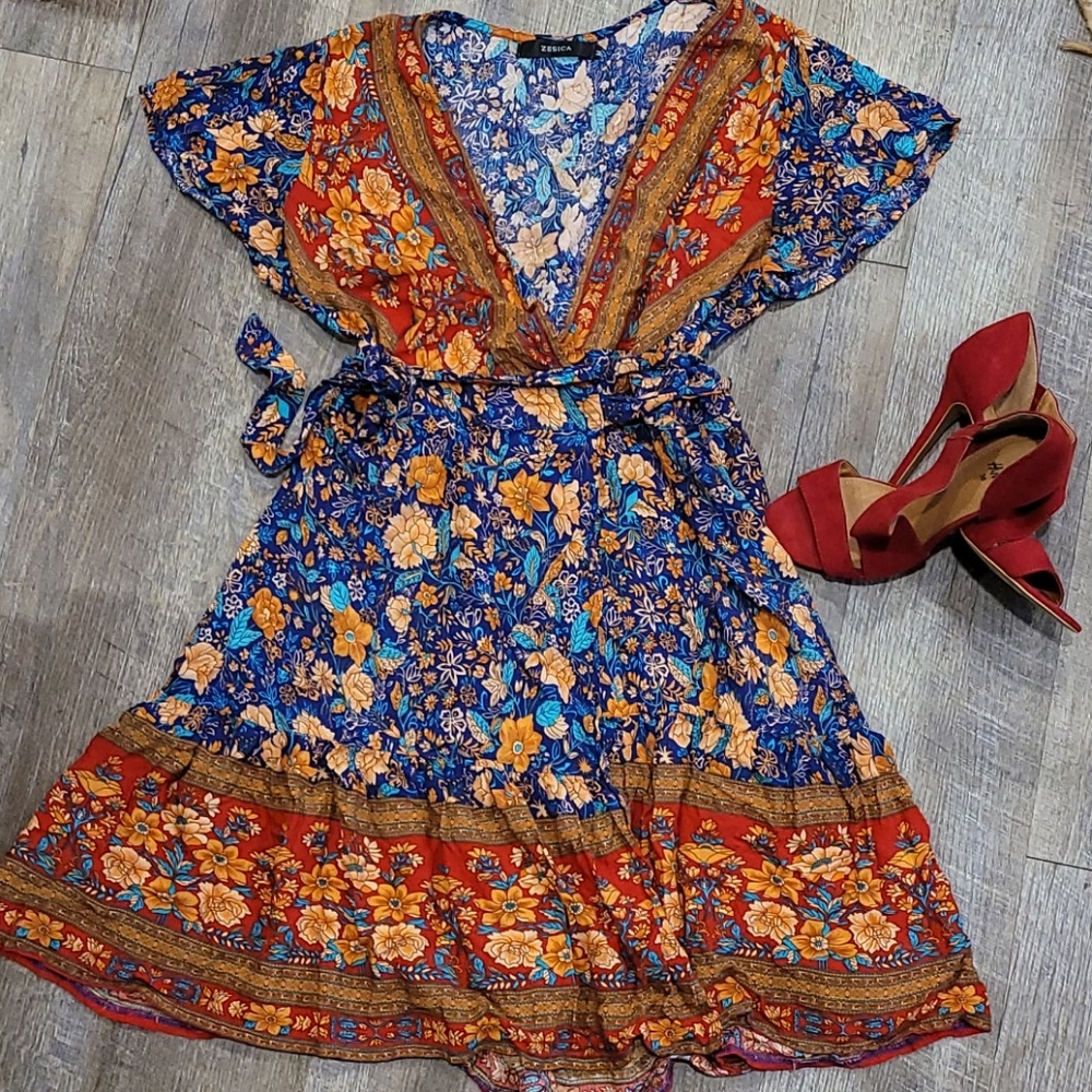 Boho wrap dress